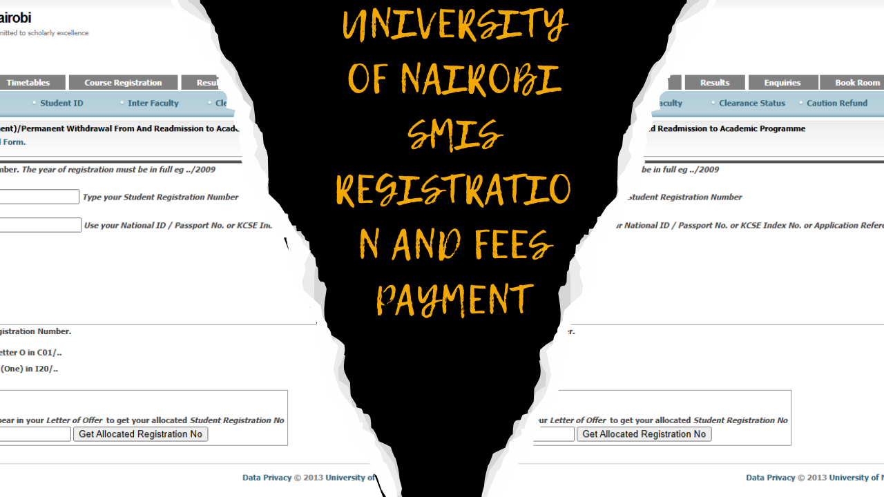 University of Nairobi SMIS Registration and Fees Payment