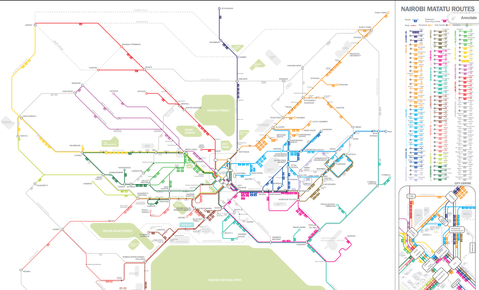 Nairobi Matatu Routes and Stages 2026: Complete List